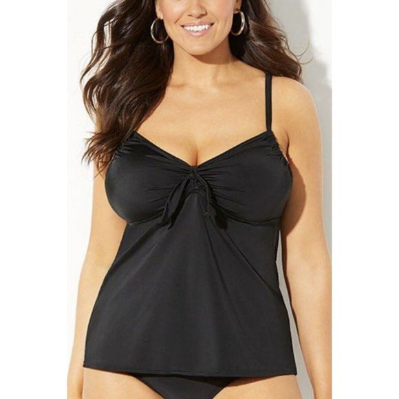 Swimsuits For All Other - Swimsuits For All Tie Front Underwire Tankini Top